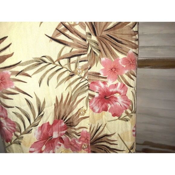 Bahama Beach Floral Dress Size L Sleeveless Midi Maxi Pockets Hawaiian Resort - Picture 4 of 10